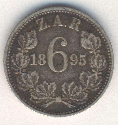 1895 ZAR Kruger 6d sixpence - VF - as per photo