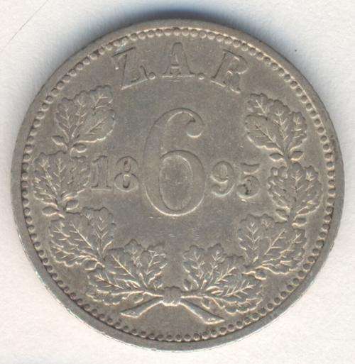 1895 ZAR Kruger 6d sixpence - VF - as per photo