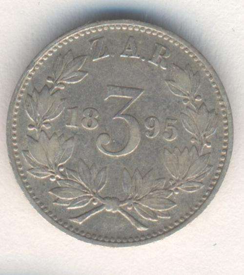 1895 ZAR Kruger 3d tickey - VF - as per photo