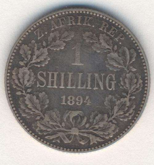 1894 ZAR Kruger Shilling - F+, toned - as per photo