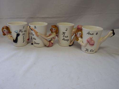 Elvis Presley cups - 1 For the Money, 2 For the show, 3 to get ready and 4 to go - some marks