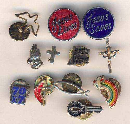 Lot of 12 Christian biker badges