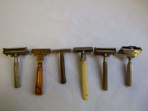 Lot of 6 different vintage razors