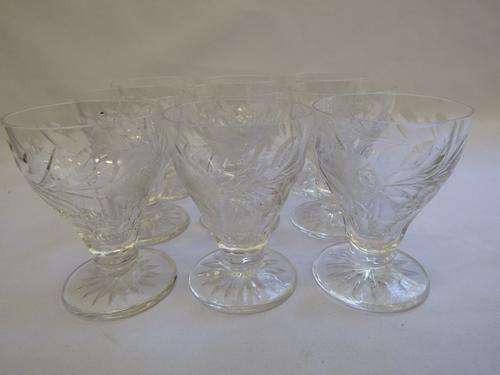 lot of 9 Czechoslovakia crystal juice glasses - as per photo