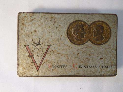 WW2 Tin for the South African troops 1941 inscribed Beyrut Syria