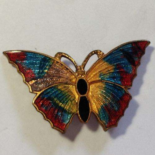 Vintage enamelled butterfly brooch
