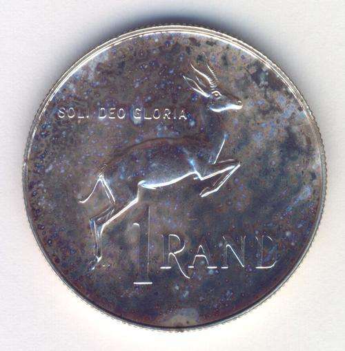 1987 RSA silver  protea one rand - UNC