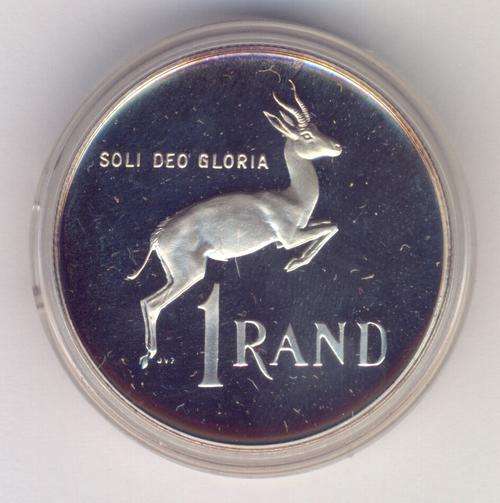 1990 RSA silver proof one rand in capsule