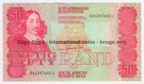 Gerhard de Kock R50 note - scarce BA series