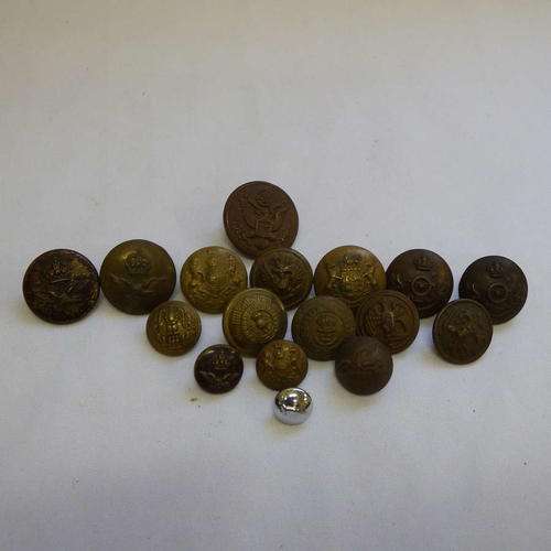 Lot of 17 Military buttons - South Africa, Italy, USA, British