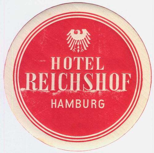 Hotel Reichshof Hamburg coaster label