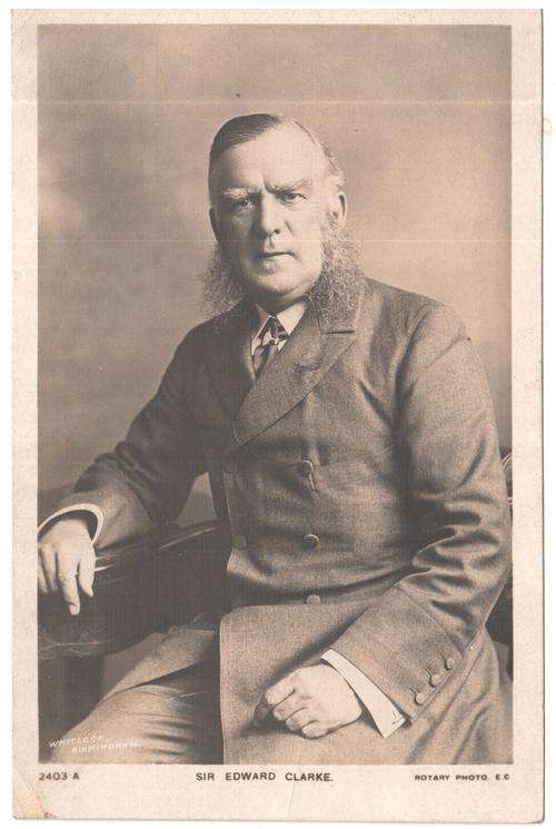 Photographic antique postcard of Sir Edward Clark