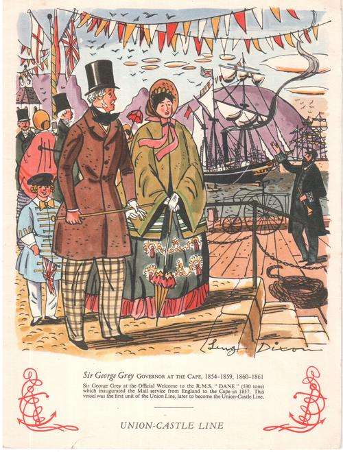 Union Castle Line - R.M.S. Pendennis Castle - 20 August 1967 - Dinner Menu