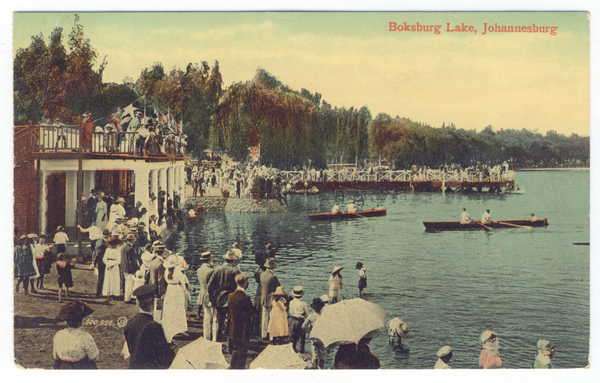 Postcard - Boksburg Lake, Johannesburg - stamp removed - to Cape Town