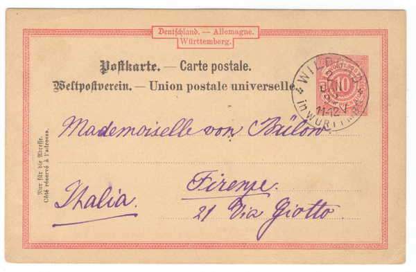 Pre-printed -Deutchland Allemagne Wurtetemberg Poskarte from Wildbad Wuurttenberg