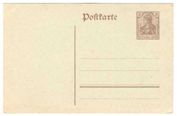 Post Card - Unused Pre-printed Postkarte - Stamp : 3 Mark