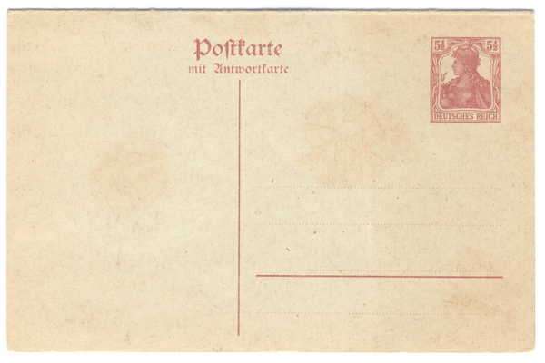 Unused Pre-printed Postkarte mit Antwortkarte - Stamp : 5 and a half Mark