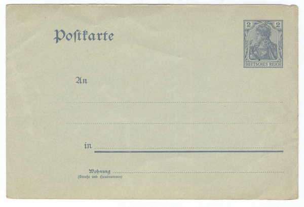 Unused Pre-printed Postkarte - Stamp : 2 Mark