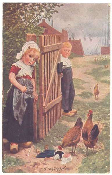 Post Card - Trotzkopfchen - from Bergedorf - 13 Jan 1919 - Stamp : 10 Mark