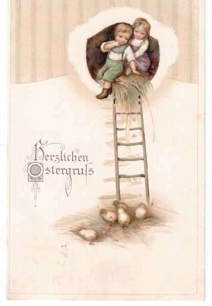 Post Card - ` Herlichen Ostergruss ` - 20 April 1919 - Stamp : 10 Mark