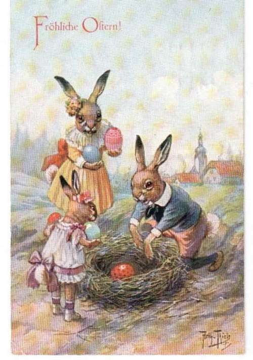 Post Card - `Forhliche Ostern !`