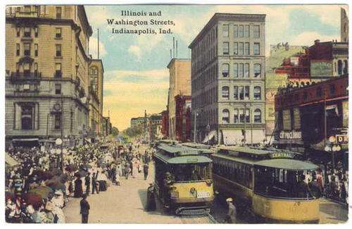 Post Card - Illinois and Washington Streets, Indianapolis, Ind.