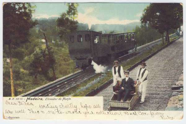 Post Card - Madeira, Elevador do Monte - from East London to Port Elizabeth