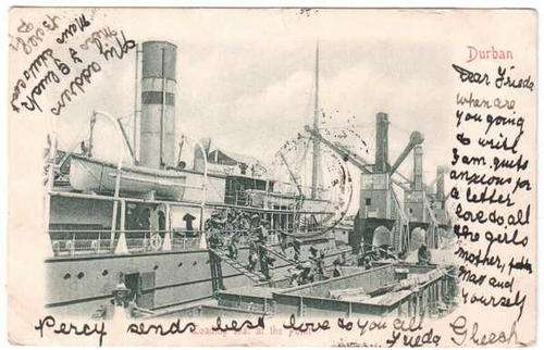 Post Card - Durban - Loading coal at the port