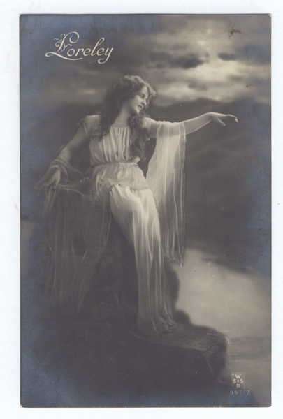 Post Card - Loreley (Woman in white dress) from Elberfeld - 21/08/1919 - Stamp : 10Mark