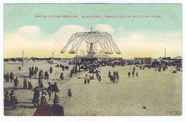 Post Card - Maxim Flying Machine, Blackpool, Travelling 40 Miles an hour - Unused
