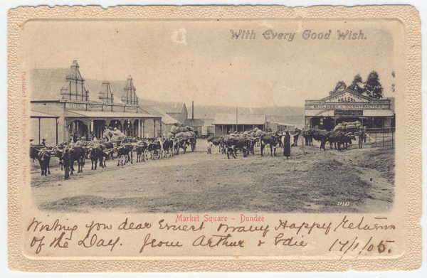Post Card - Market Square, Dundee - `With Every Good Wish`