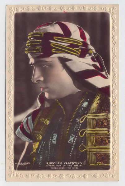 Post card - Rudolph Valentino - ` The son of the Sheik` - Famous Cinema Star Series - Unused