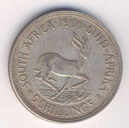 South African Union 1950 Crown / 5 Shillings