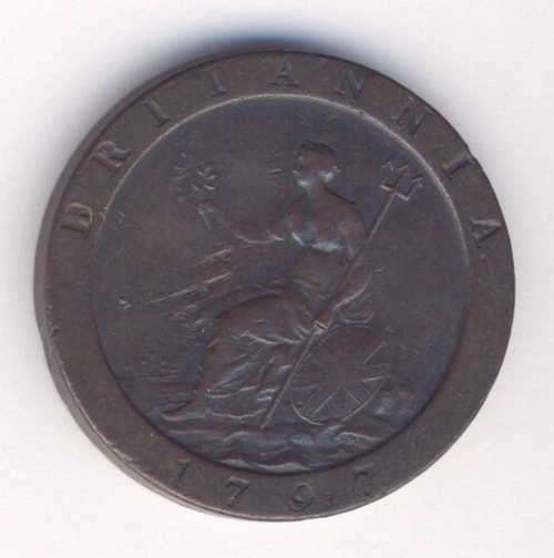 1797 Great Britain George III Cart wheel Penny