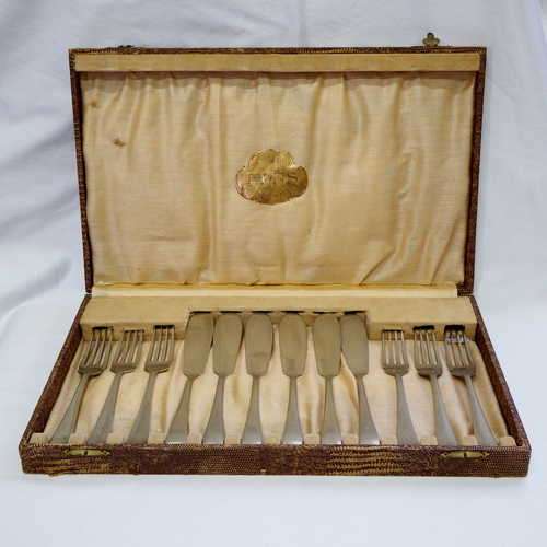 Silver Plated set of 6 Fish Knives and 6 Forks