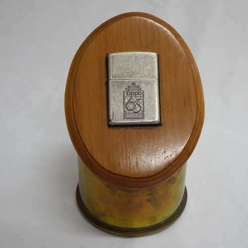 Zippo in Military brass holder - Zippo 65 year anniversary 1932-1997