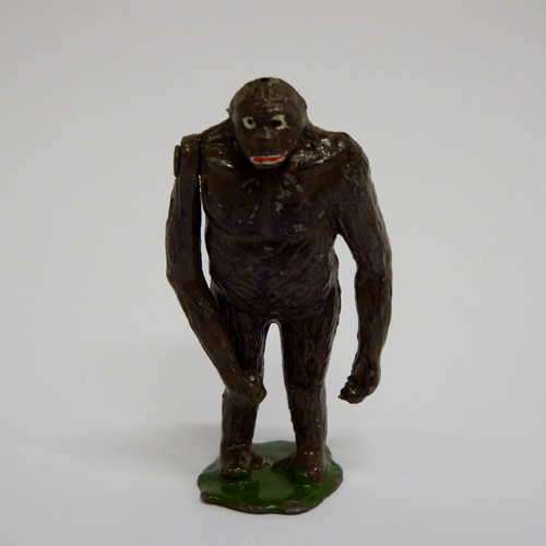 Vintage lead zoo gorilla - Britains Ltd. - Right arm can move (brown)