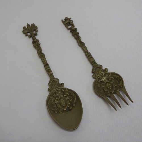 Brass spoon and fork - Made in Italy