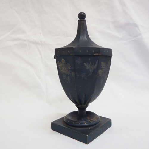 Antique painted lead tobacco jar