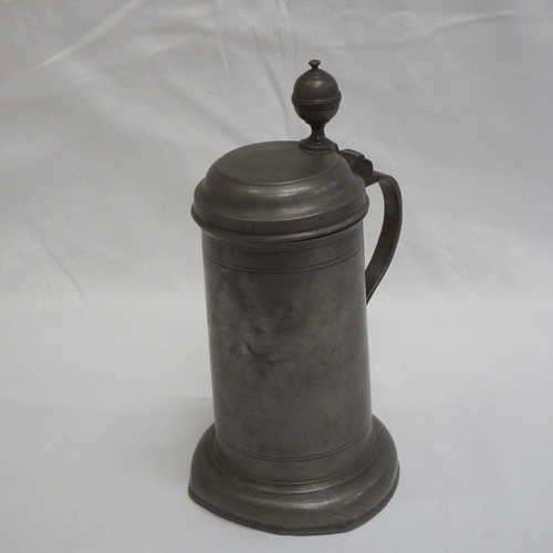Antique Leichtenstein pewter stein - marked J.G.R. 1786 - hallmarked inside lid