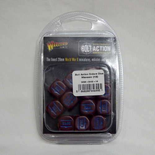 Warlord Games - Bolt Action - WW2 Orders Dice (maroon) (New)