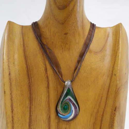 Necklace with glass pendant