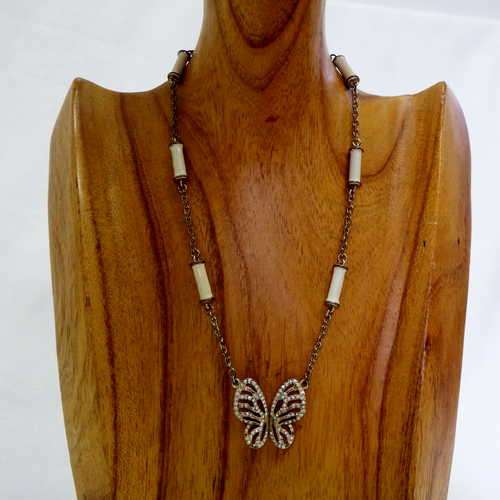 Gold colour necklace with butterfly