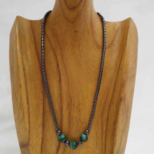 Hematite and malachite necklace