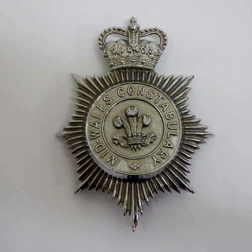 Bobby`s helmet plate - Mid-Wales Constabulary