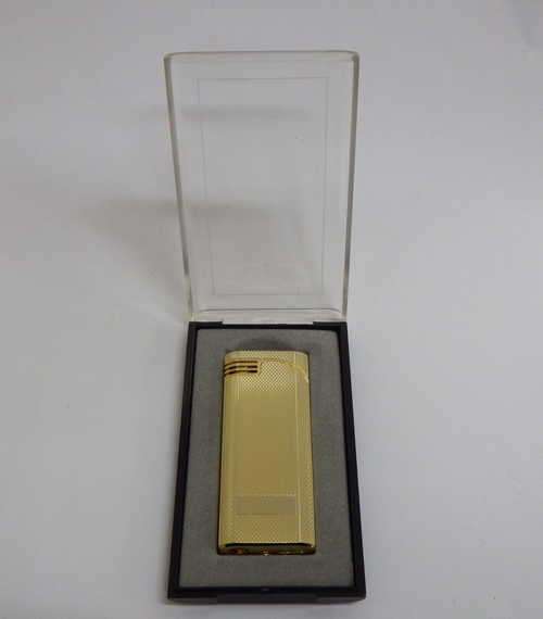 Vintage Maxim electric lighter in case - gold plated - working
