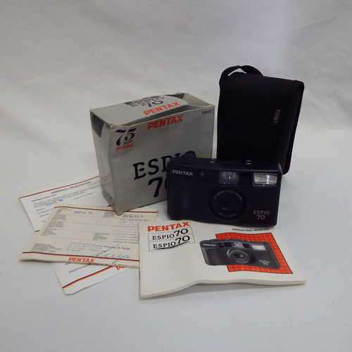 Pentax Espio 70 zoom macro camera with box, pouch and original booklets