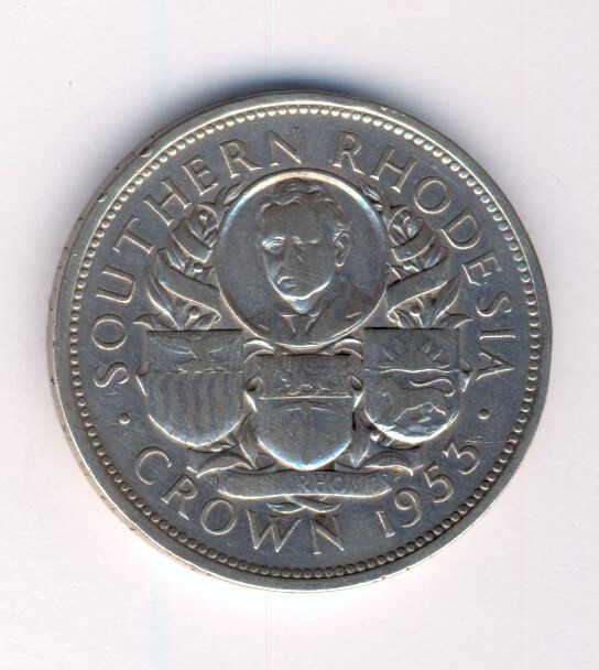 1953 Southern Rhodesia silver crown