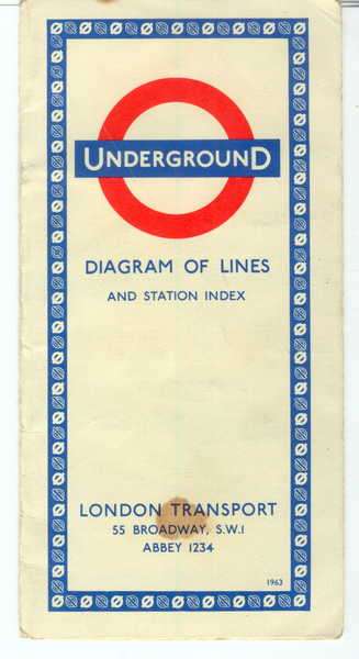 London Underground Diagram of lines and station index booklet - Circa 1960`s
