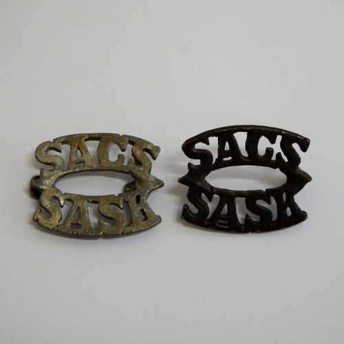 Lot of 2 hand casted lead SA Signal Corps shoulder titles